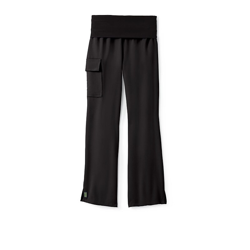 Medline Ocean AVE Ladies Yoga Elastic Waist Scrub Pant, Black, XL (5560BLKXL) image 1