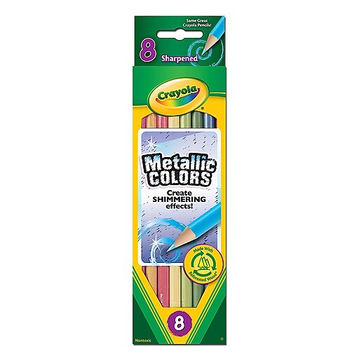 Crayola Colored Pencils box of 8 metallic colors [Pack of 6] at Staples