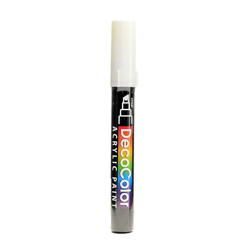 Marvy Uchida Decocolor Acrylic Paint Markers white chisel tip [Pack of 6] image 1