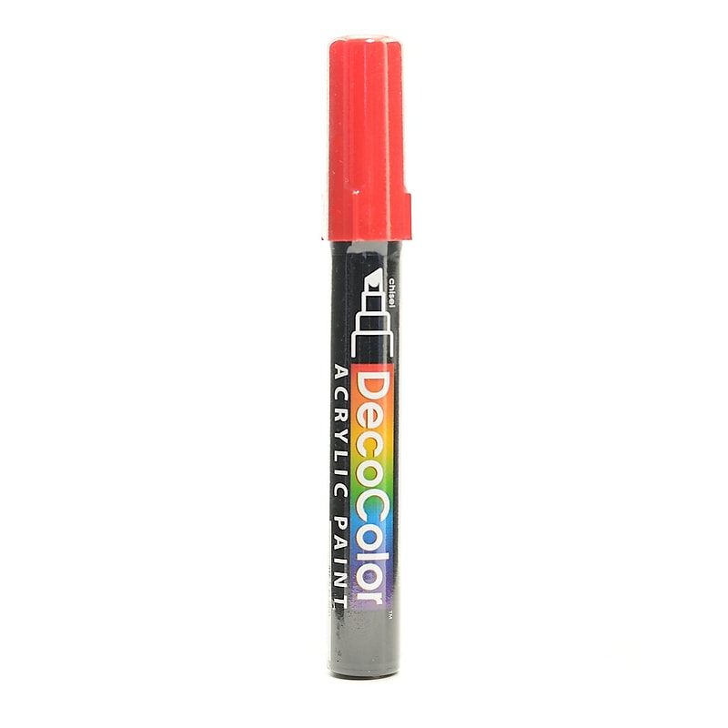 Marvy Uchida Decocolor Acrylic Paint Markers red chisel tip [Pack of 6] image 1