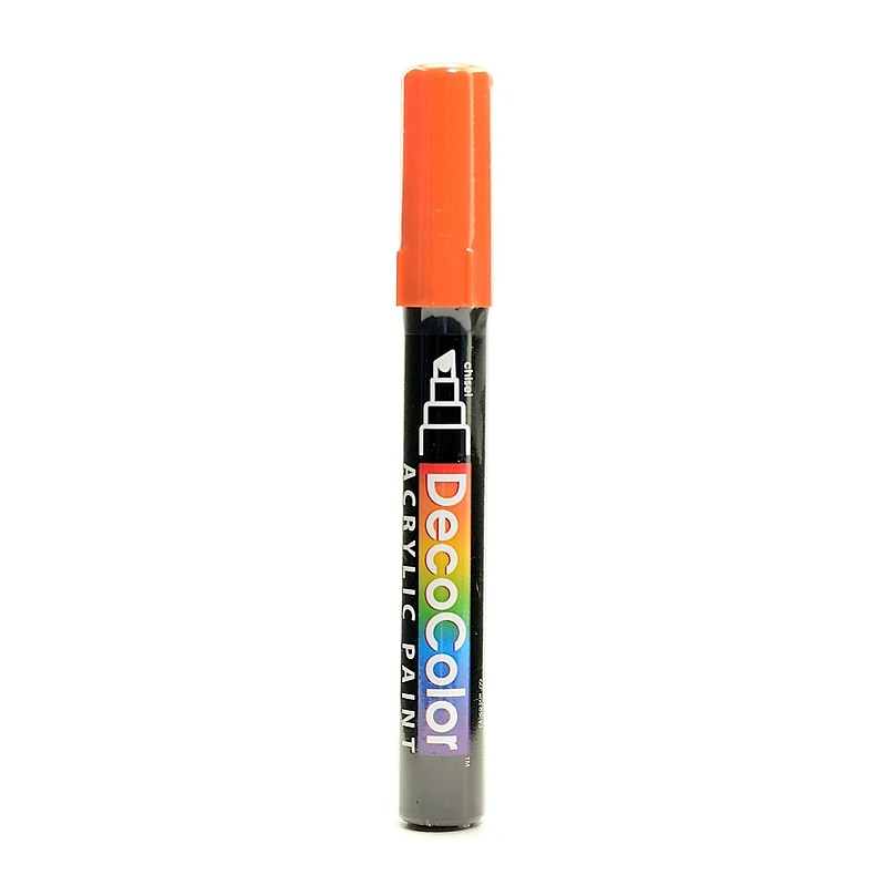 Marvy Uchida Decocolor Acrylic Paint Markers orange chisel tip [Pack of 6] image 1