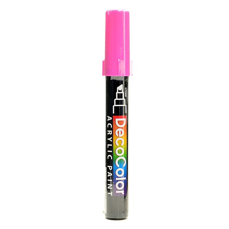 Marvy Uchida Decocolor Acrylic Paint Markers pink chisel tip [Pack of 6] image 1