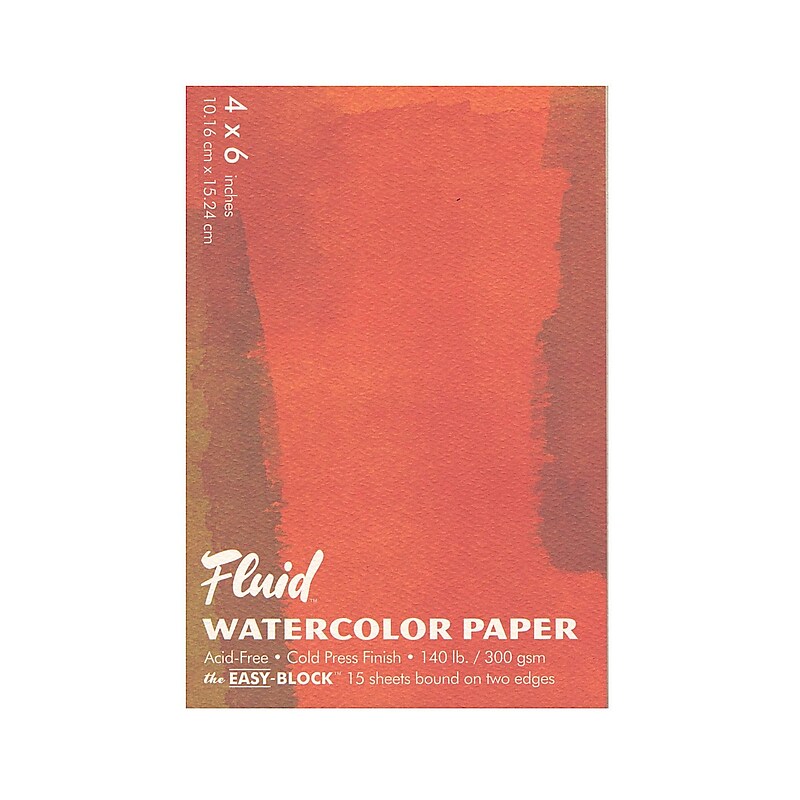 Global Art Fluid Cold Press Watercolor Paper 4 In. X 6 In. Block [Pack Of 3] image 1