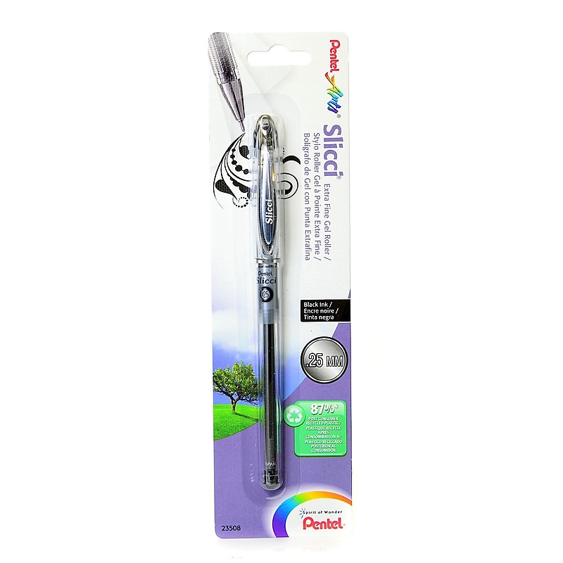 Pentel Slicci Extra Fine Gel Pens black each [Pack of 12] image 1