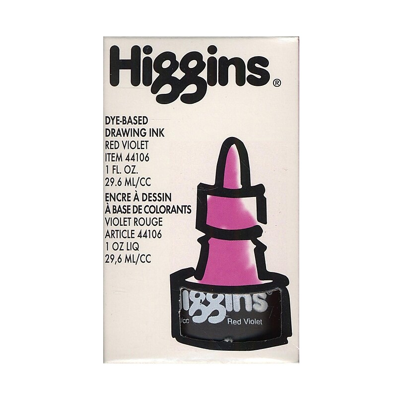 Higgins Dye-Based Drawing Ink, Red Violet / Non-Waterproof 1 oz. [Pack of 4] image 1