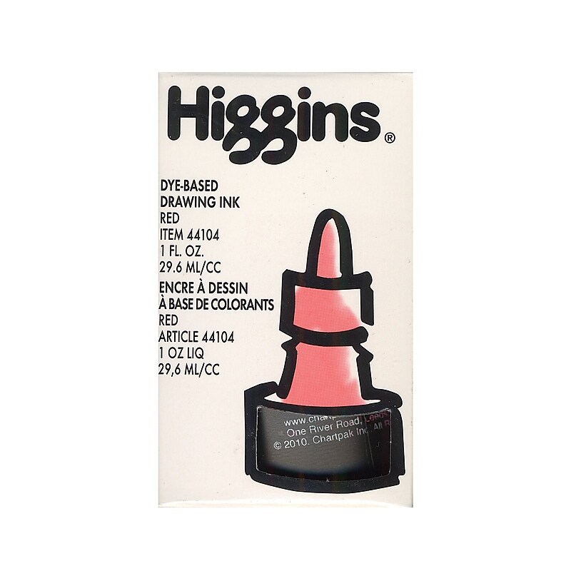 Higgins Dye-Based Drawing Ink, Red / Non-Waterproof 1 oz. [Pack of 4] image 1