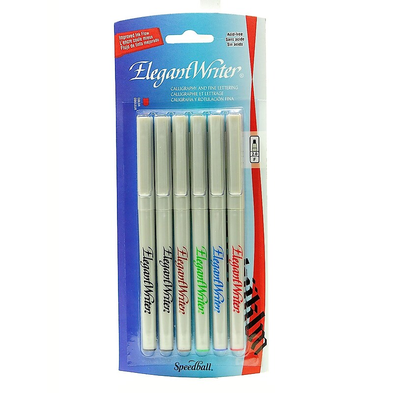 Speedball Elegant Writer Calligraphy Marker Set, Assorted, Fine Point, No. 2881, 2/Pack image 1