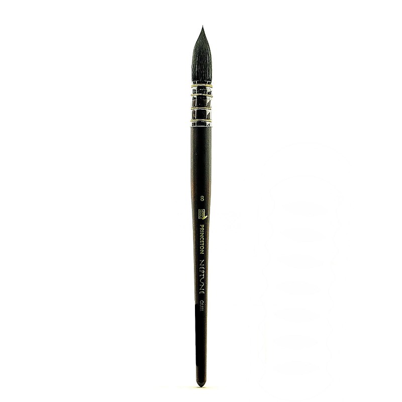 Princeton Artist Brush Neptune Short Handle Watercolor Synthetic Bristle, Quill Brush (PBXP4750Q8) image 1
