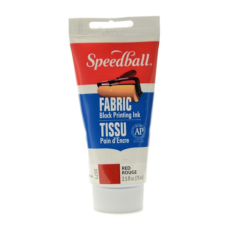 Speedball Block Printing Fabric Ink 2.5 Oz. Red [Pack Of 2] image 1