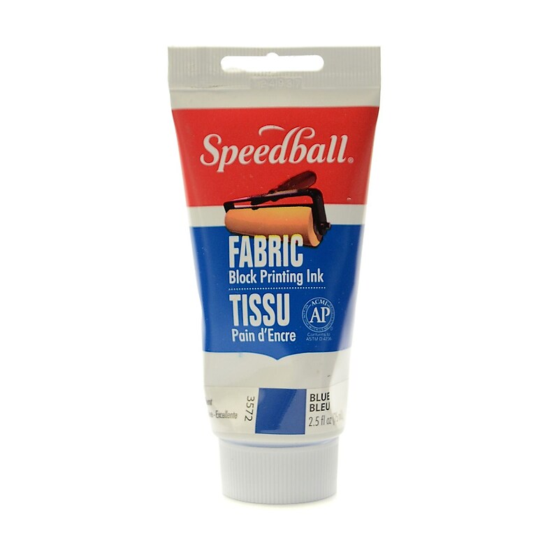 Speedball Block Printing Fabric Ink 2.5 Oz. Blue [Pack Of 2] image 1