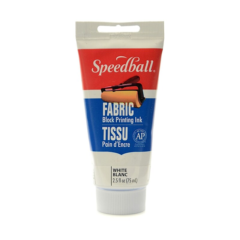 Speedball Block Printing Fabric Ink 2.5 Oz. White, 2/Pk image 1