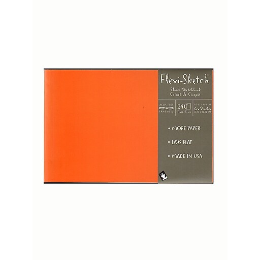 Global Art FlexiSketch Sketchbooks, 6in x 9in, Landscape, Mandarin, 3
