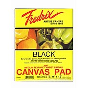 Fredrix Black Canvas Pads, 9In X 12In, 10 Sheets/Pack, 2/Packs (35550-Pk2)