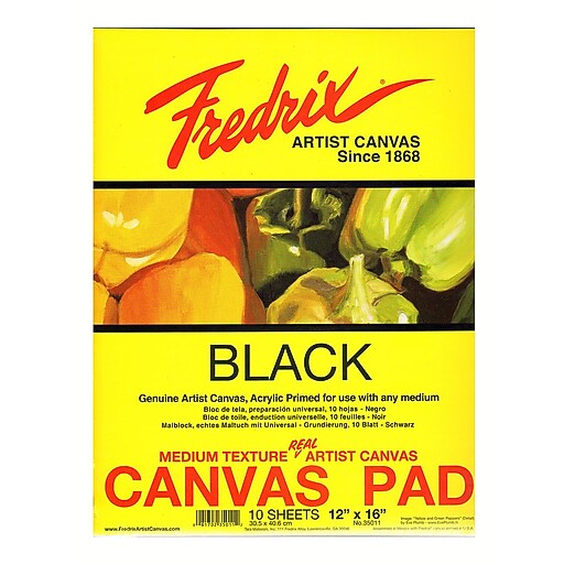 Shop Staples for Fredrix Black Canvas Pads 12 in. x 16 in. 10 sheets