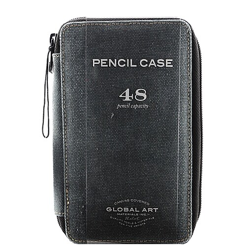Global Art Canvas Pencil Cases steel blue holds 48 pencils at Staples