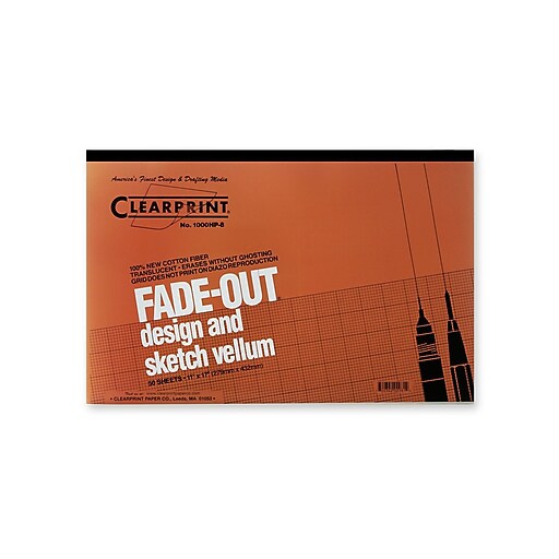 Clearprint Fade Out Design And Sketch Vellum 8x8 Grid Pad 11 In X 17 In 50 Sheet Pad