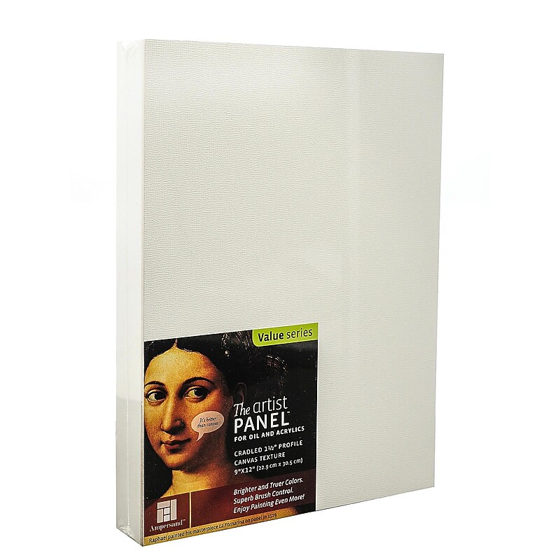 Ampersand The Artist Panel White Wood Canvas Panel, 9" x 12", 2/Pack (22089-PK2) image 1