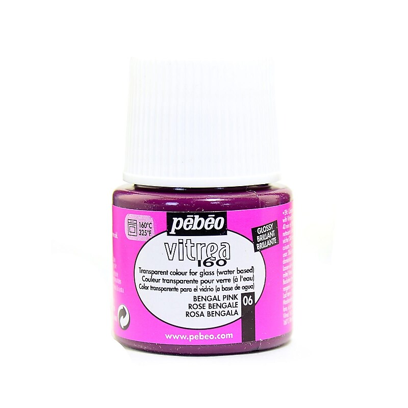 Pebeo Vitrea 160 Glass Paint Bengal Pink Gloss 45 Ml [Pack Of 3] image 1