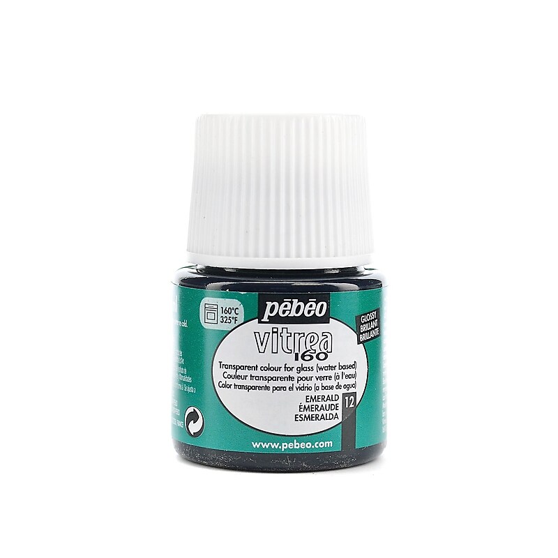 Pebeo Vitrea 160 Glass Paint Emerald Gloss 45 Ml [Pack Of 3] image 1