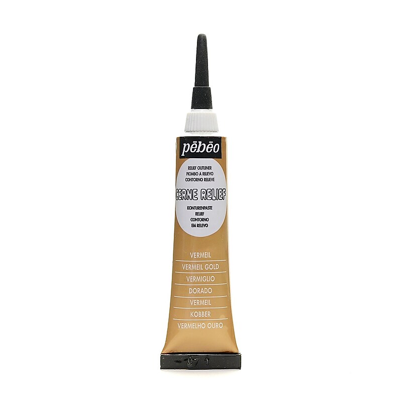 Pebeo Vitrail Cerne Relief Vermeil Gold Paint 20 Ml [Pack Of 3] image 1