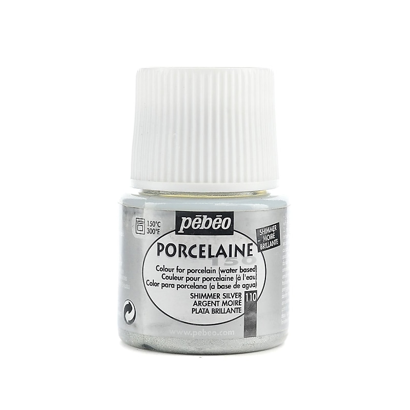 Pebeo Porcelaine 150 China Paint Shimmer Silver 45 Ml [Pack Of 3] image 1