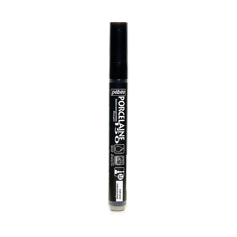 Pebeo Porcelaine 150 Markers anthracite black broad [Pack of 3] image 1