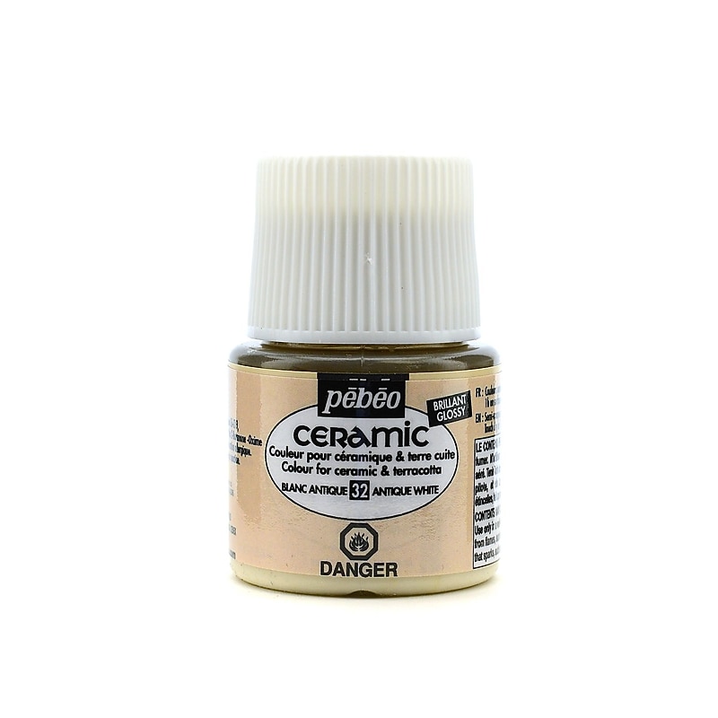 Pebeo Ceramic Air Dry China Paint Antique White 45 Ml [Pack Of 3] image 1