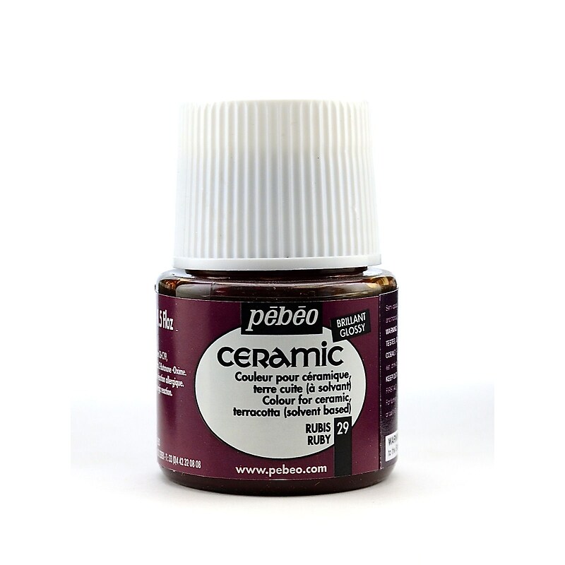 Pebeo Ceramic Air Dry China Paint Ruby 45 Ml [Pack Of 3] image 1