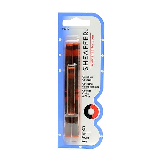 Sheaffer 56307PK4 Calligraphy Ink Cartridges, Red, 5/Pack Staples