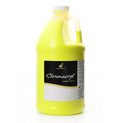 Chroma Inc. Chromacryl Students' Acrylic Paints, Cool Yellow, 2 Litres