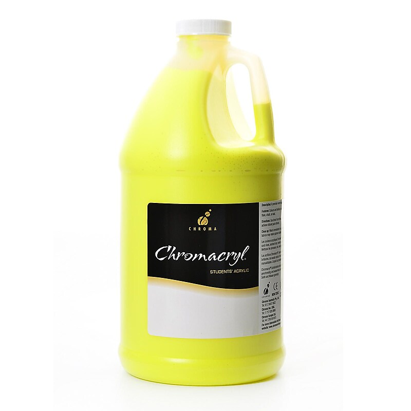 Chroma Inc. Chromacryl Students' Acrylic Paints, Cool Yellow, 2 Litres (65232) image 1