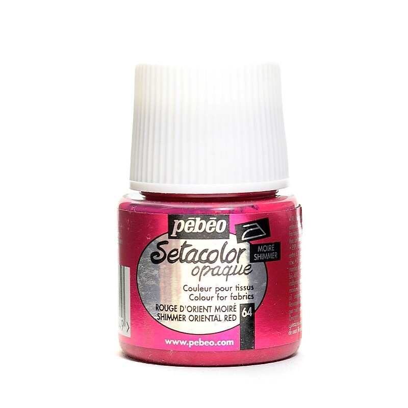 Pebeo Setacolor Opaque Fabric Paint Shimmer Oriental Red 45 Ml [Pack Of 3] image 1