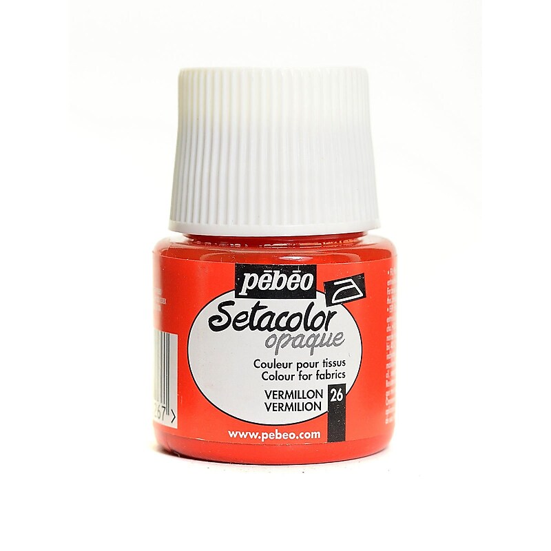 Pebeo Setacolor Opaque Fabric Paint Vermilion 45 Ml [Pack Of 3] image 1