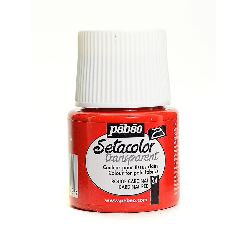 Pebeo Setacolor Transparent Fabric Paint Cardinal Red 45 Ml [Pack Of 3] image 1