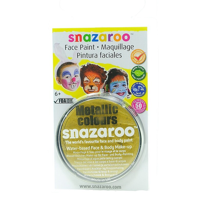 Snazaroo Face Paint Colors Metallic Gold [Pack Of 2] image 1