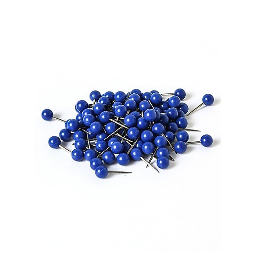 Moore Map Tacks Blue Box Of 100, 4/Pk at Staples
