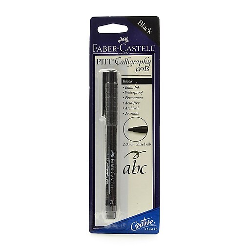 FaberCastell Pitt Chisel Nib Calligraphy Pens, Broad Nib, Black Ink