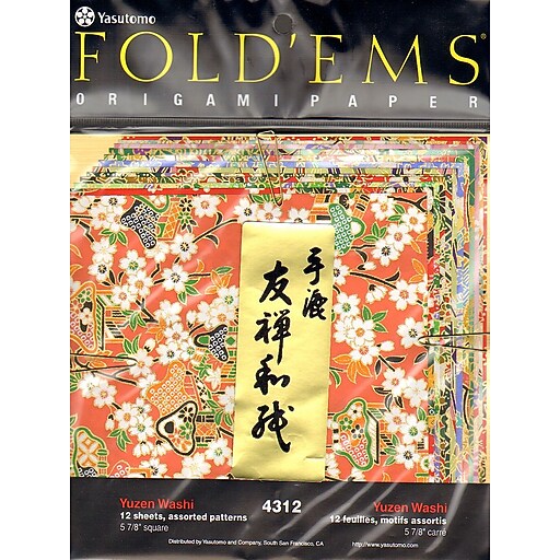 Yasutomo Fold'Ems Origami Paper Yuzen: 8 Patterns, 5 7/8