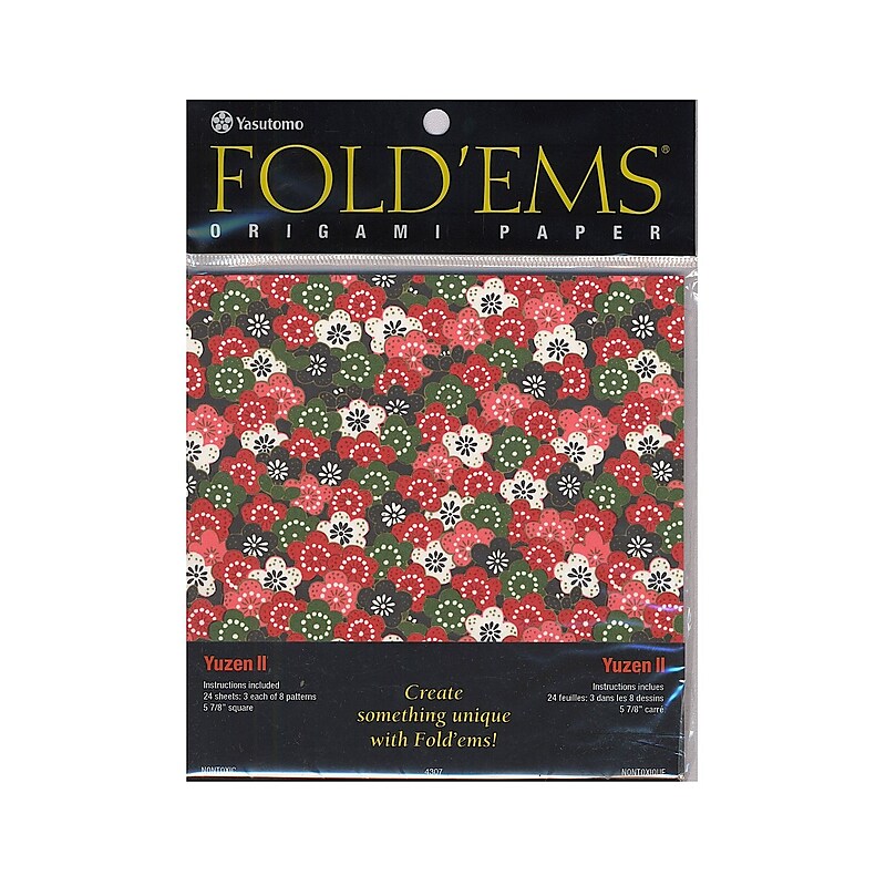 Yasutomo Fold'Ems Origami Paper Yuzen Ii: 8 Patterns 5 7/8 In. Pack Of 24 [Pack Of 3] image 1