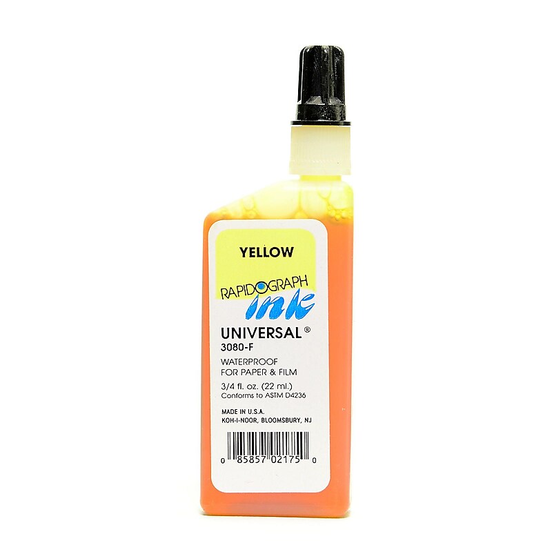 Koh-I-Noor Technical Inks Universal Drawing Ink Yellow [Pack Of 3] image 1
