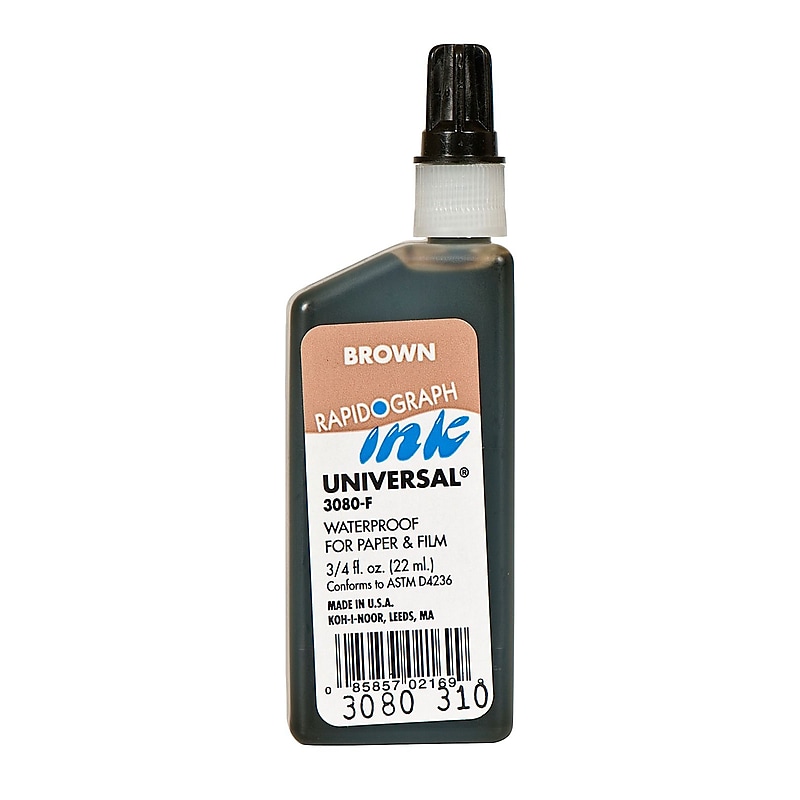 Koh-I-Noor Technical Inks Universal Drawing Ink Brown [Pack Of 3] image 1