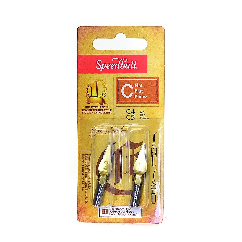 Speedball Flat Pen Nibs C-4, C-5 pack of 2 [Pack of 6] image 1