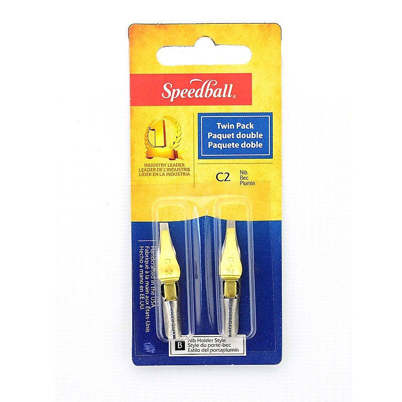 Speedball Flat Pen Nibs, C-2, Pack of 2, 6/Pack (32673-PK6) image 1