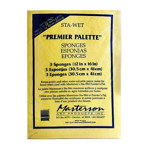 Masterson Premier Acrylic Paper And Sponge Refills Pack Of 3 Sponge Refill Staples