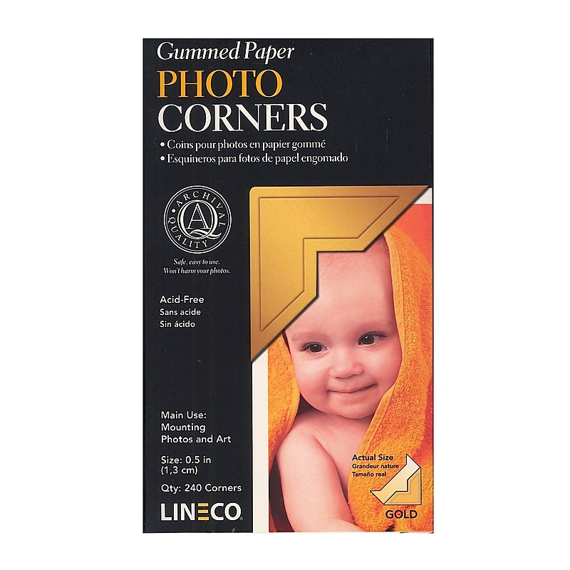 Lineco Infinity Paper Gold Photo Corners, Pack Of 252, 2/Pack (20649-Pk2) image 1