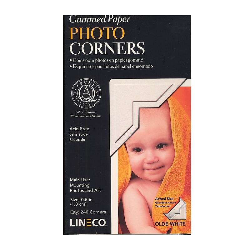 Lineco 64788-Pk2 Old White Infinity Paper Photo Corners Pack Of 252, 2/Pack image 1