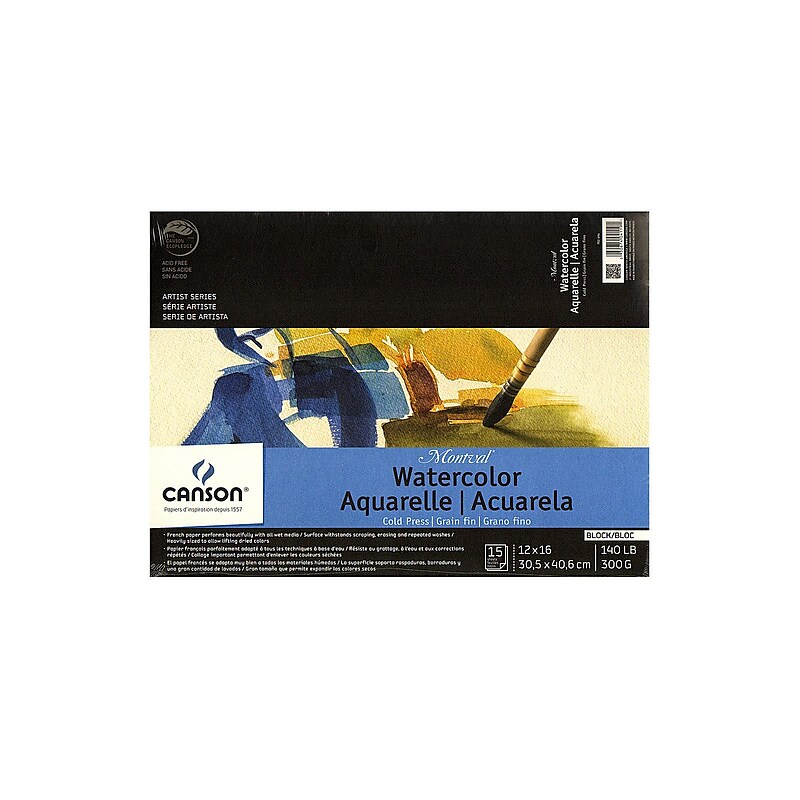 Canson Artist Series 16" x 12" Watercolor Sketch Book, 15 Sheets/Book (MCXC100511065) image 1