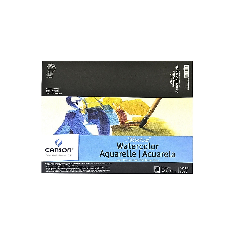 Canson Artist Series 24" x 18" Watercolor Sketch Pad, 12 Sheets/Pad (MCXC100511055) image 1