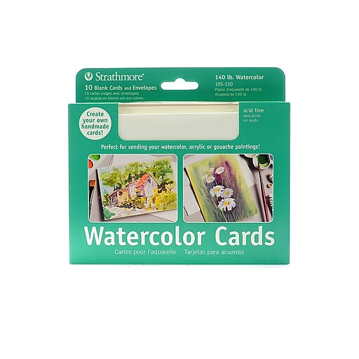Strathmore Watercolor Blank Greeting Card pack of 10 [Pack of 2] at Staples