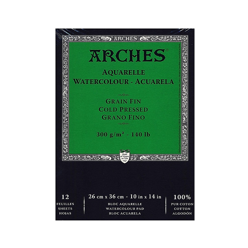 Arches Watercolor Pad 10 In. X 14 In. Cold Pressed 140 Lb. image 1